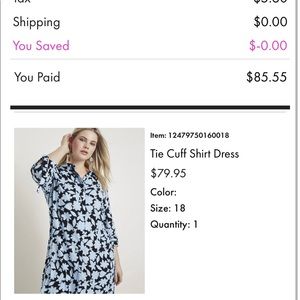 Beautiful shirt dress with ties on cuff